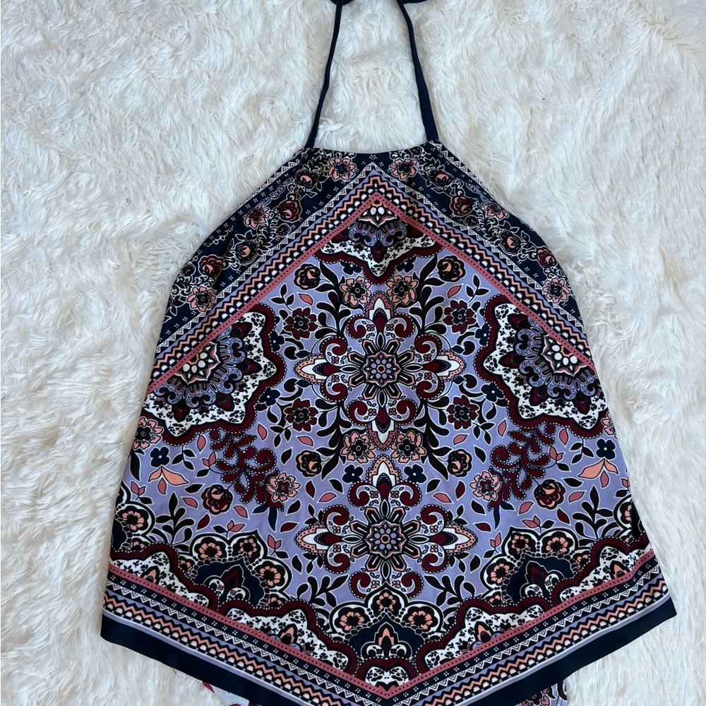 Elegant Black and Red Halter Top